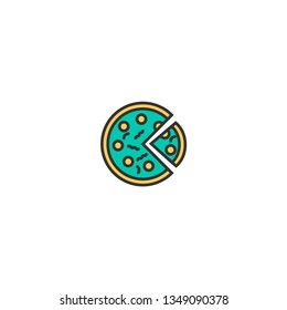 Pizza icon design. Gastronomy icon vector illustration