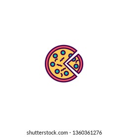 Pizza icon design. Gastronomy icon vector illustration