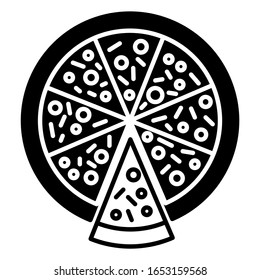 Pizza icon design. Pizza icon in modern silhouette style design. Vector illustration.