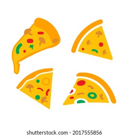 Pizza icon design set bundle template isolated