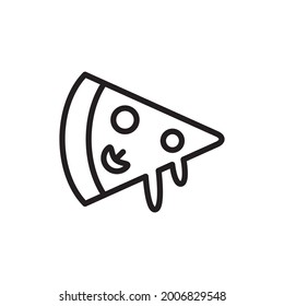 Ilustración Gráfica Vector De Diseño De Icono Pizza En Estilo Plano De Moda. Adecuado para diseño de sitios web, logotipo, aplicación, plantilla y ui. EPS 10.