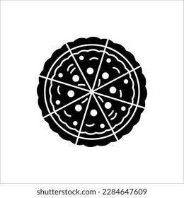 Símbolo del vector de diseño de icono de pizza Comida rápida, aislado en fondo blanco.