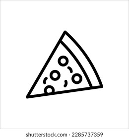 Símbolo del vector de diseño de icono de pizza Comida rápida, aislado en fondo blanco.