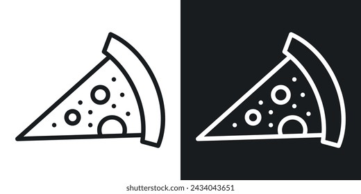 Pizza Icon Designed in a Line Style on White background.