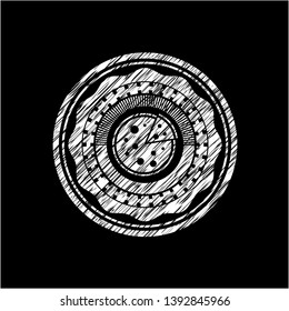 pizza icon drawn with chalkboard texture
