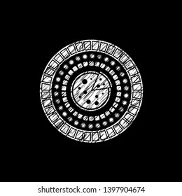 pizza icon drawn on blackboard