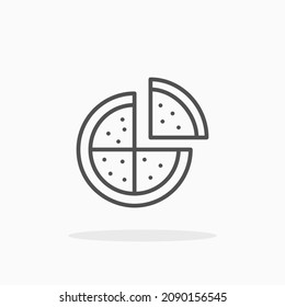 Pizza icon. Editable Stroke and pixel perfect. Outline style. Vector illustration. Enjoy this icon for your project.