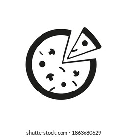 pizza icon element of fast food icon for mobile concept and web apps. Thin line pizza icon can be used for web and mobile. Premium icon on white background