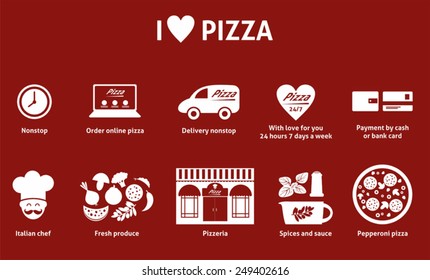 pizza icon, fast delivery service