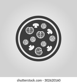 The pizza icon. Fast food and baking symbol. Flat Vector illustration