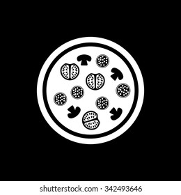 The pizza icon. Fast food and baking symbol. Flat Vector illustration