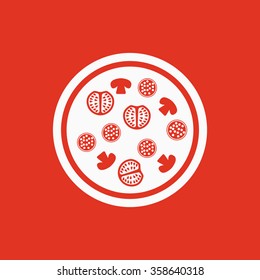 The pizza icon. Fast food and baking symbol. Flat Vector illustration