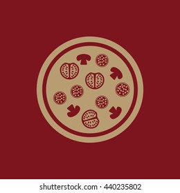 The pizza icon. Fast food and baking symbol. Flat Vector illustration