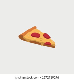 Pizza Icon. Fast Food Concept, Cartoon of Sickle Vector Icon for Web Design Isolated on White Background - Vector
