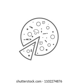Pizza icon icon. Fast food sign. Vector illustration, flat design.