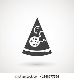 pizza icon, fast food solid vector sign, pizza pictogram isolated on white, logo illustration