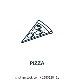Pizza icon from fastfood collection. Simple line element Pizza symbol for templates, web design and infographics