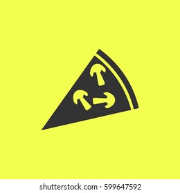 Pizza icon flat. Black pictogram on white background. Vector illustration symbol and bonus button