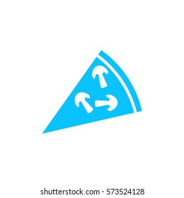 Pizza icon flat. Blue pictogram on white background. Vector illustration symbol