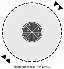 Pizza icon Flat Design. Isolated Illustration.