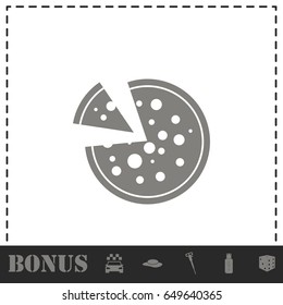 Pizza icon icon flat. Simple vector symbol and bonus icon