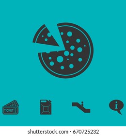 Pizza icon icon flat. Simple vector symbol and bonus icon