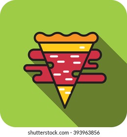 Pizza icon flat style