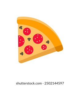 Pizza icon with flat style. Simple pizza vector 
