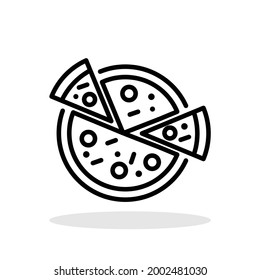 Pizza icon in flat style. Two pizza slices symbol for your web site design, logo, app, UI Vector EPS 10.