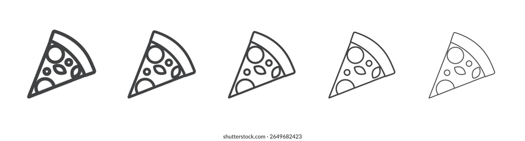 pizza icon flat thin illustration symbol