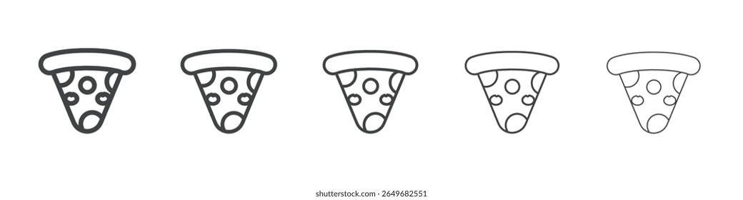 pizza icon flat thin illustration symbol