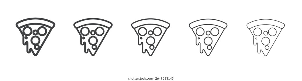 pizza icon flat thin illustration symbol
