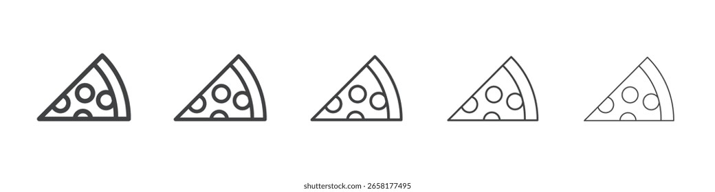 pizza icon flat thin illustration symbol
