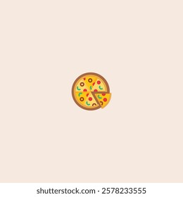 Pizza icon flat vector design.