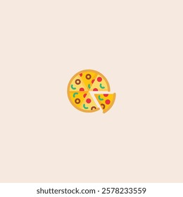 Pizza icon flat vector design.