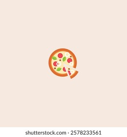 Pizza icon flat vector design.