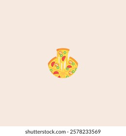 Pizza icon flat vector design.