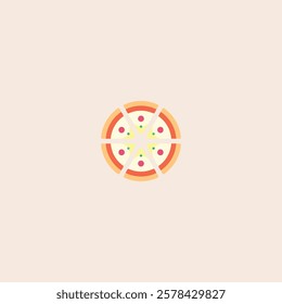 
Pizza icon flat vector design.