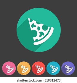 Pizza icon flat web sign symbol logo label set