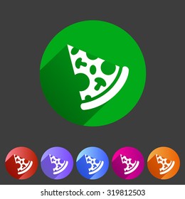 Pizza icon flat web sign symbol logo label set