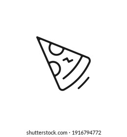 Pizza icon. Food delivery concept. Slice of pizza. Vector line icon