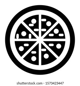 pizza icon glyph vector design