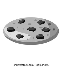 Pizza icon. Gray monochrome illustration of pizza vector icon for web