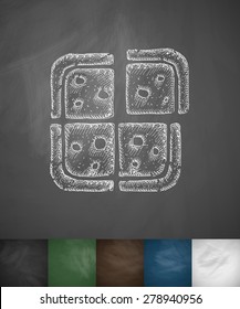pizza icon. Hand drawn vector illustration. Chalkboard Design