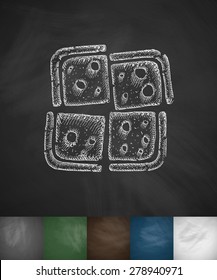 pizza icon. Hand drawn vector illustration. Chalkboard Design
