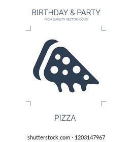 pizza icon. high quality filled pizza icon on white background. from birthday party collection flat trendy vector pizza symbol. use for web and mobile