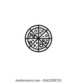 Icono de pizza Ilustración Elemento Diseño