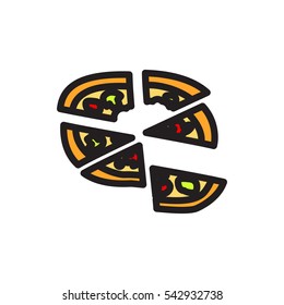 pizza icon illustration isolated vector sign symbol