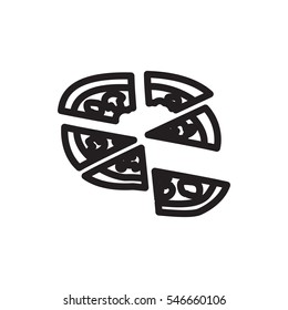 pizza icon illustration isolated vector sign symbol
