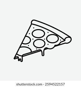 Pizza icon illustration with mozzarella